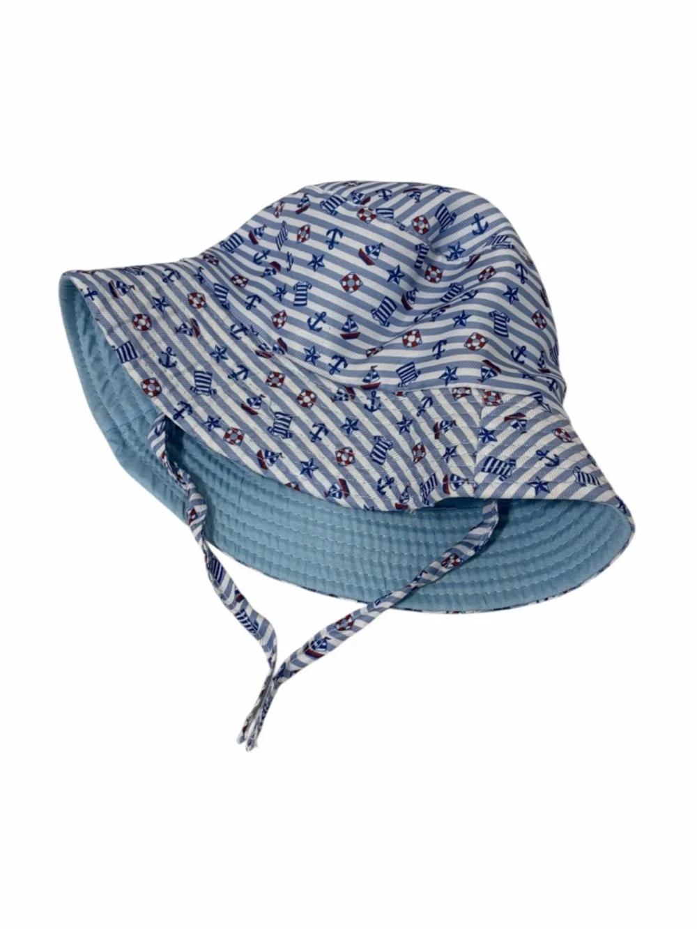 Little Boy Bucket Nautical Cotton Sun Hat - Like New
